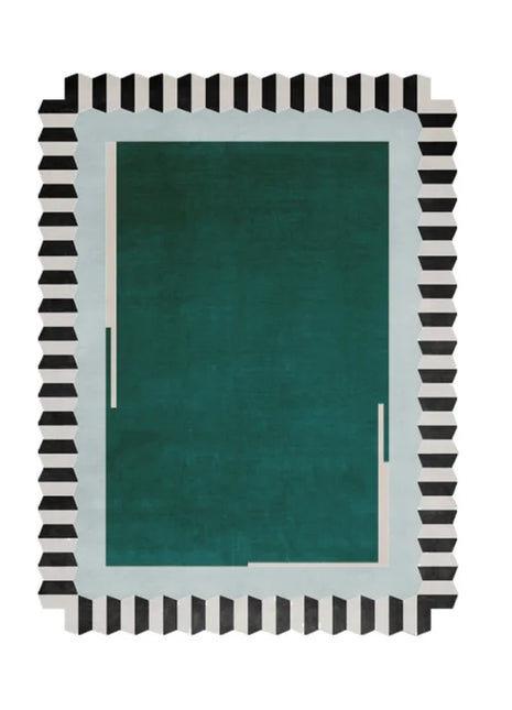 Alfombra de salón antideslizante de felpa gruesa, estilo retro americano: lavable y geométrica, ideal para salón y dormitorio.