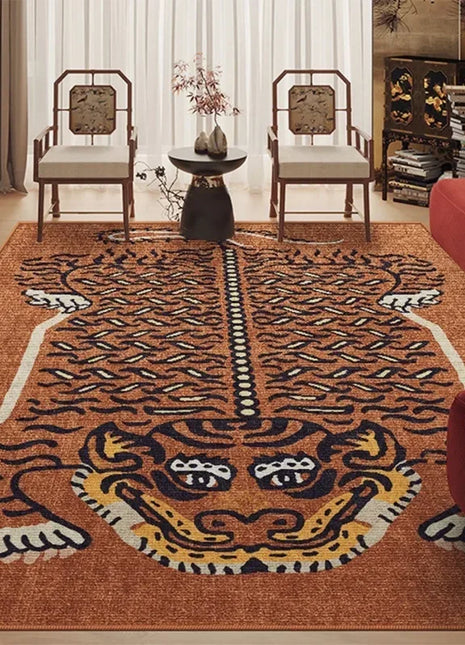 Alfombra contemporánea de felpa para sala de estar: suave, antideslizante y lavable a máquina | Alfombra moderna para dormitorios y decoración del hogar