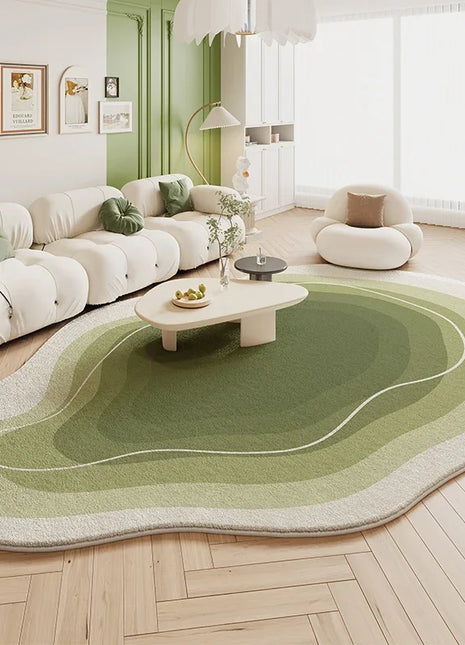 Alfombra geométrica color crema: suave, antideslizante y lavable | Decoración elegante para salas de estar y dormitorios