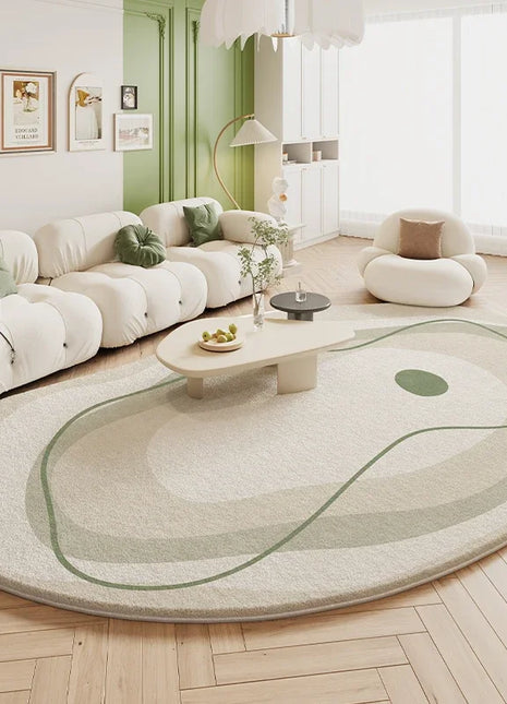 Alfombra geométrica color crema: suave, antideslizante y lavable a máquina | Decoración elegante para salas de estar y dormitorios