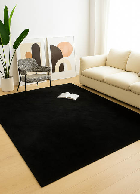 Alfombra minimalista de lujo, ligera y lavable, de color liso y suave, para salón, dormitorio y hogar.