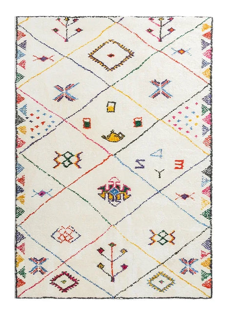 Alfombra mullida de estilo étnico: alfombra grande y suave para sala de estar, dormitorio y decoración del hogar.
