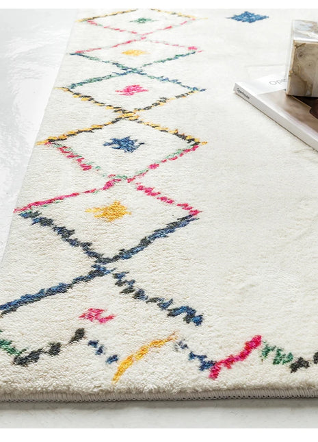 Alfombra mullida de estilo étnico: alfombra grande y suave para sala de estar, dormitorio y decoración del hogar.