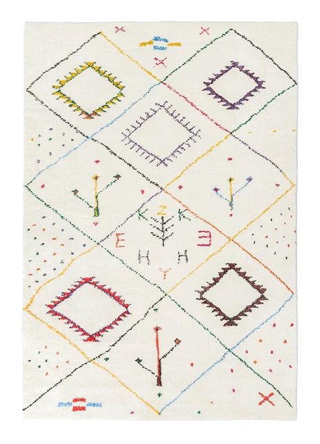 Alfombra mullida de estilo étnico: suave y lavable para sala de estar y dormitorio.