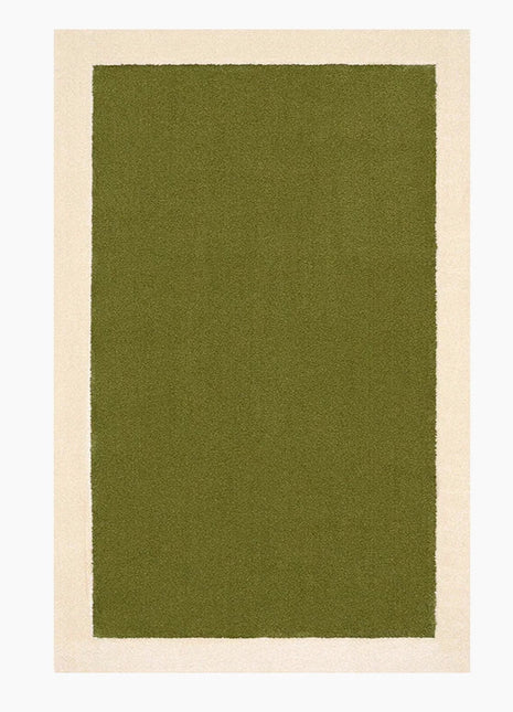 Alfombra rectangular lisa de estilo francés: suave, antideslizante y lavable. Textura elegante para salas de estar y dormitorios.