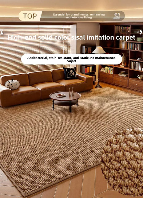 Alfombra recortable con efecto lino y aspecto de yute: una opción de alta gama para sala de estar, dormitorio, salón de té o estudio.