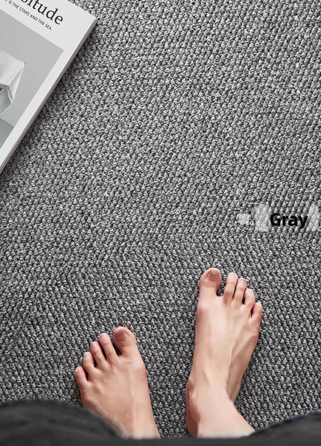 Alfombra con efecto lino y aspecto de yute: Recortable, de alta gama, para salón, dormitorio, salón de té o estudio | Colección Hogar 2025