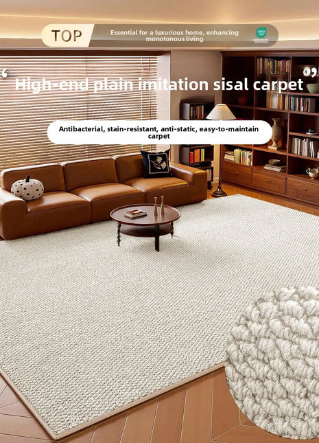 Alfombra estilo lino con aspecto de yute: corte de alta gama para sala de estar, dormitorio, salón de té o estudio | Colección 2025