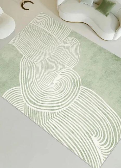 Alfombra geométrica moderna: suave y decorativa rectangular para sala de estar y dormitorio.
