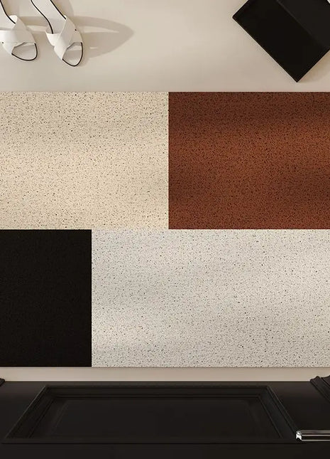 Felpudo de entrada con diseño moderno de rejilla: antipolvo, fácil de limpiar y resistente al desgaste. Elegancia asequible para el hogar.