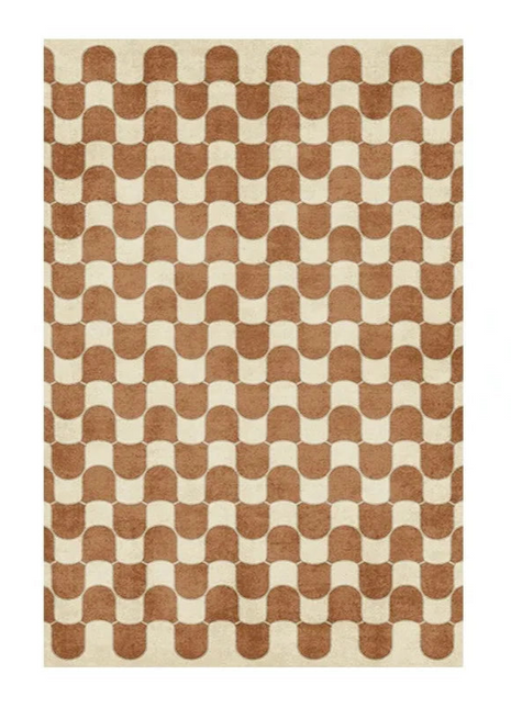 Alfombra moderna antideslizante a cuadros para dormitorio y sala de estar: suave, duradera y fácil de limpiar.
