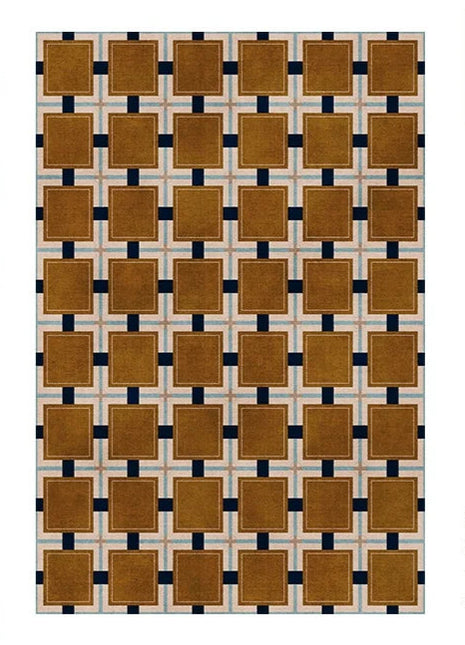 Alfombra decorativa retro moderna de poliéster suave para sala de estar y dormitorio, varios tamaños