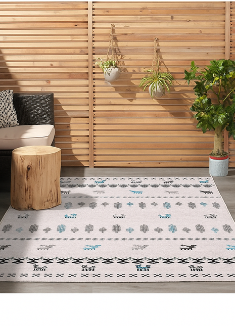 Alfombra geométrica marroquí: suave, antideslizante y de fácil cuidado | Ideal para salas de estar y dormitorios