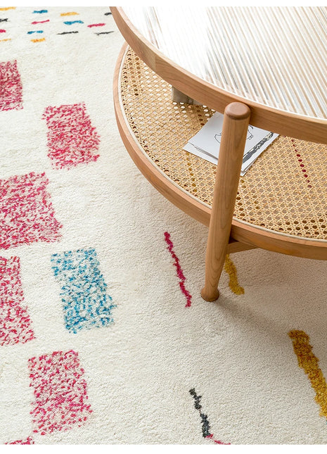 Alfombra lavable de felpa suave de estilo marroquí: alfombra grande antideslizante para sala de estar y dormitorio.