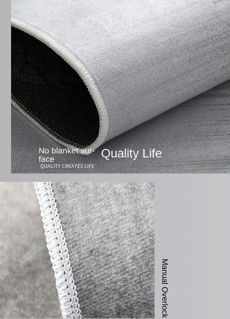 Alfombra nórdica minimalista de franela a rayas: suave, antideslizante y lavable a máquina | Ideal para salas de estar y dormitorios