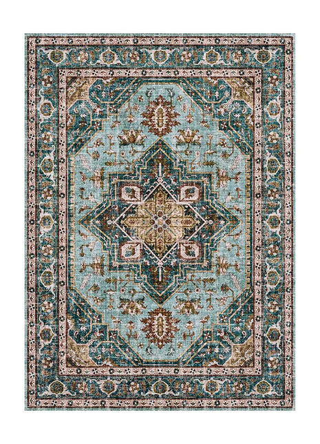 Alfombra bohemia de estilo persa retro: suave, antideslizante y lavable a máquina | Ideal para salas de estar y dormitorios